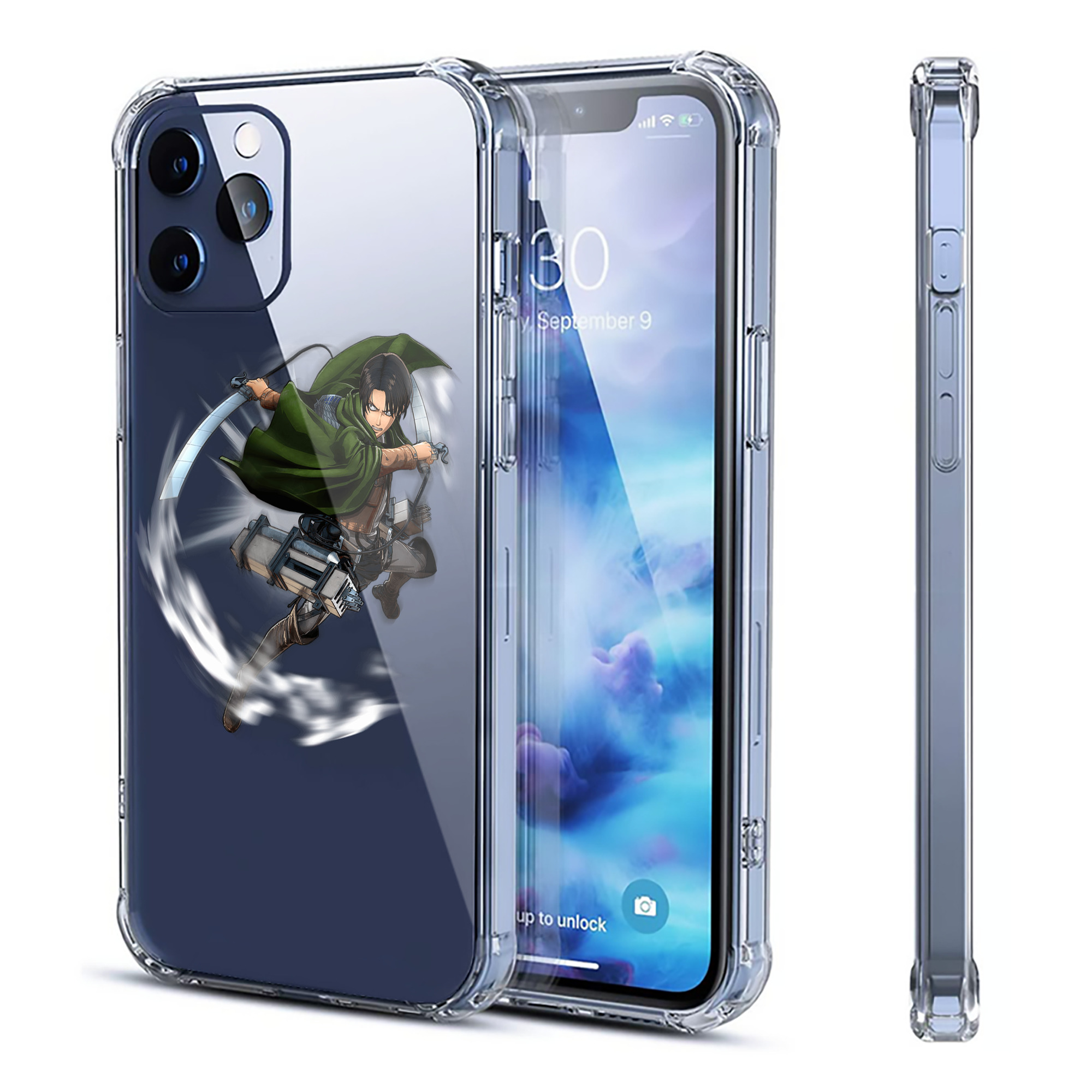 （画像用） 進撃の巨人 リヴァイ·アッカーマン Attack on Titan Levi Ackerman 【iPhone 12シリーズ対応】透明スマホケース（クリアソフトケース）